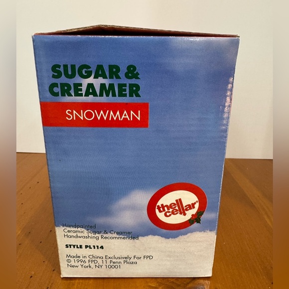 The Cellar Macys vintage dish and cream and sugar dishes snowman 1996 - Picture 13 of 14